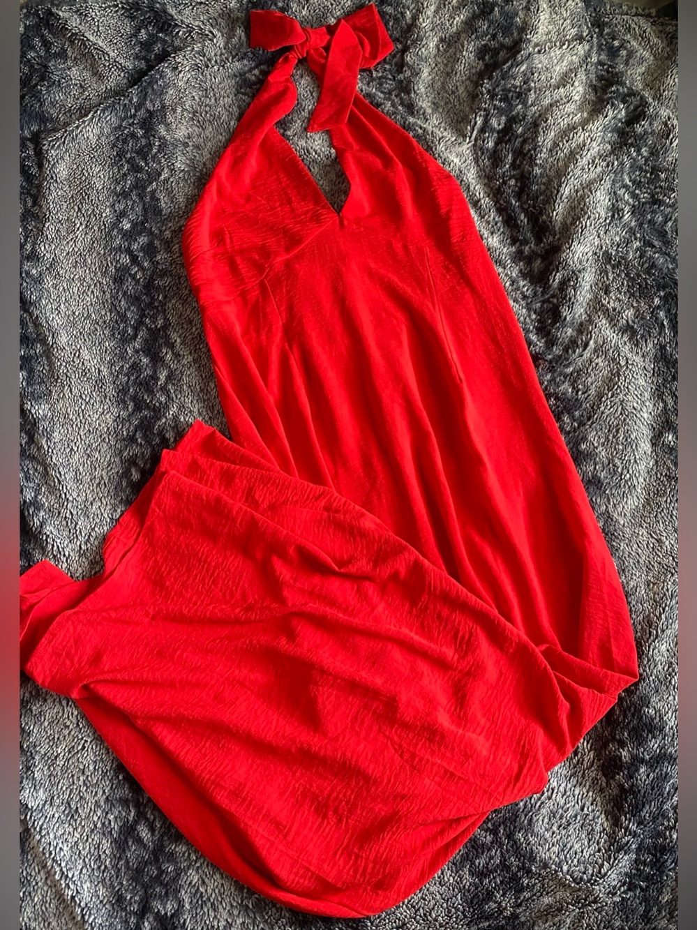 Fashion Nova Women’s XL Red Halter Sleeveless Stretchy Maxi Dress